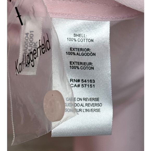 Karl Lagerfeld Women’s 10 Pink Non-Iron Long Sleeve Button-Up Dress Blouse NEW - Picture 4 of 4
